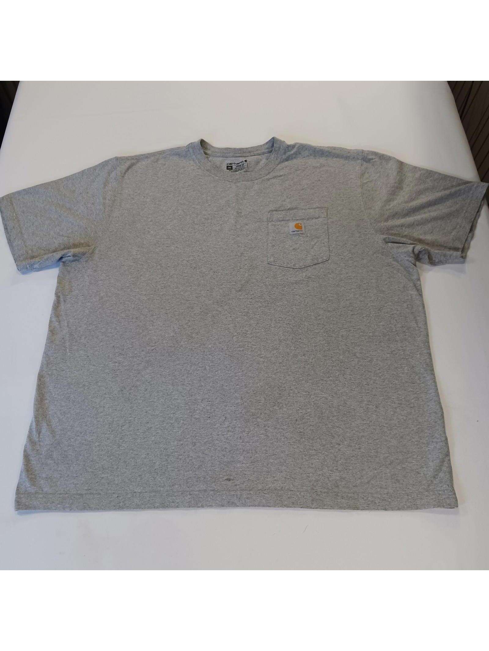 Carhartt K87 Hgy Men's Gray Pocket Cotton Blend Short Sleeve T-Shirt 2xl Xxl